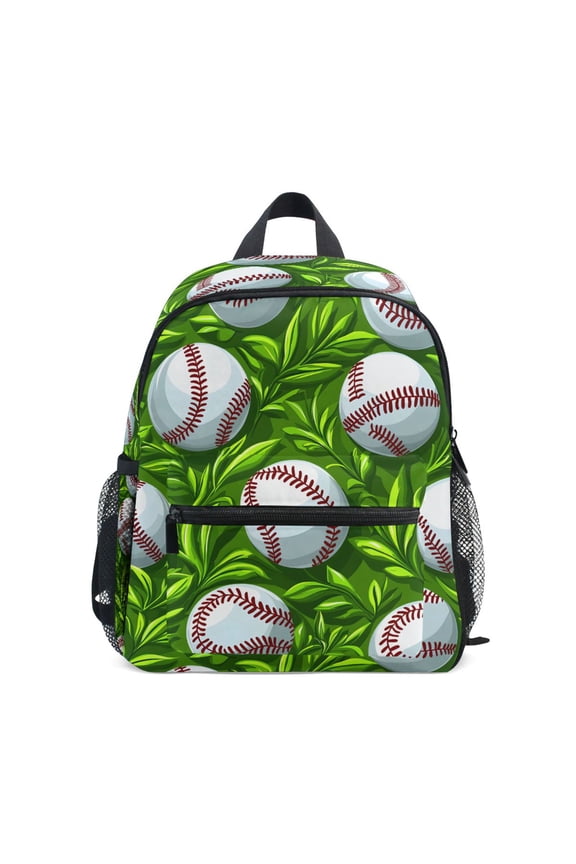 Baseball on Grass School Backpack Small Bookbag Mini Bags