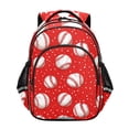 thumbnail image 1 of ALAZA Baseball on Red School Backpack Elementary Bag Bookbag Travel Rucksack, 1 of 6