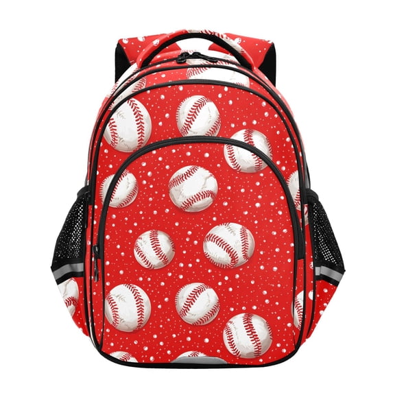 ALAZA Baseball on Red School Backpack Elementary Bag Bookbag Travel Rucksack