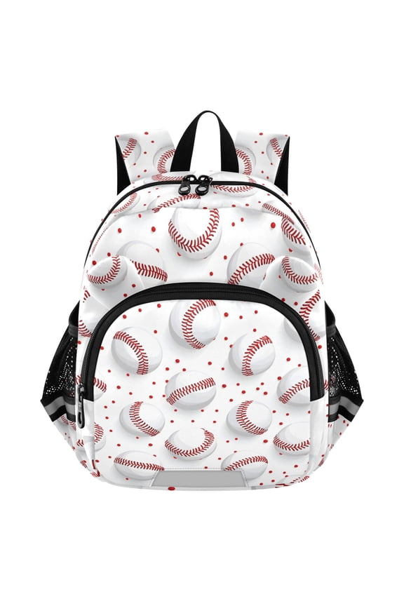 Baseball on White Mini Backpack School Bookbag Age 3-7 Medium