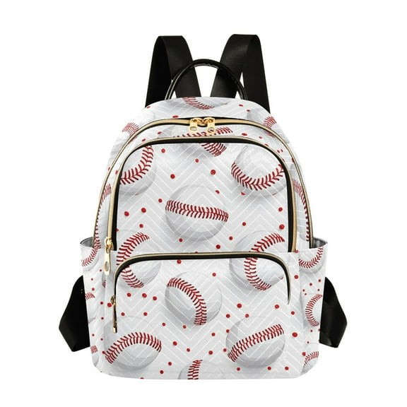 ALAZA Baseball on White Womens Travel Laptop Backpack Large Daypack Ladies Shoulder Bags S