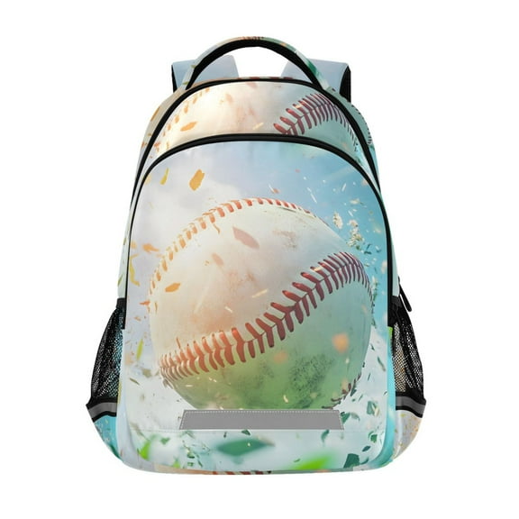 ALAZA Baseball with Leaf Backpack Elementary School Bag Bookbag Travel Rucksack