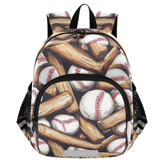 ALAZA Baseballs Bats Mini Backpack School Bookbag Age 3-7 Small