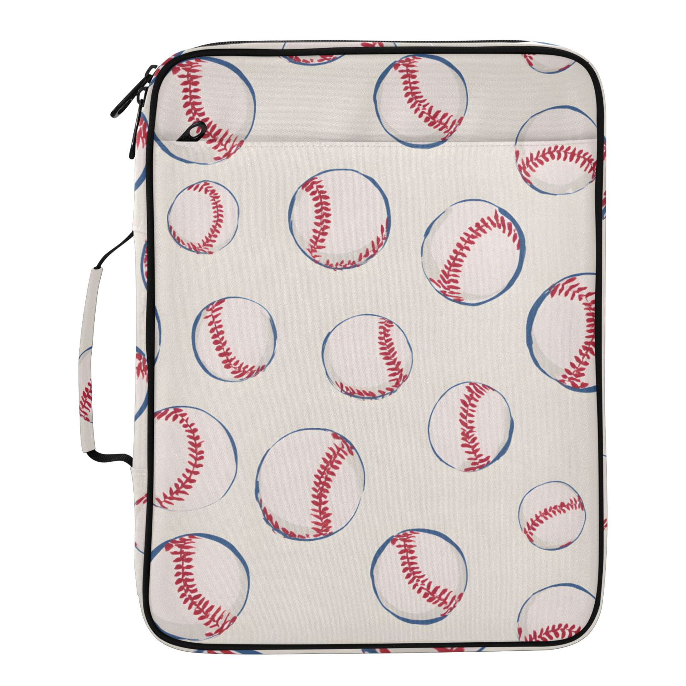 ALAZA Baseballs Pattern Expanding Accordion File Folder 3 Ring Zipper ...