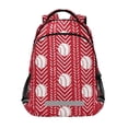 thumbnail image 1 of ALAZA Baseballs on Red Backpack Elementary School Bag Bookbag Travel Rucksack, 1 of 7