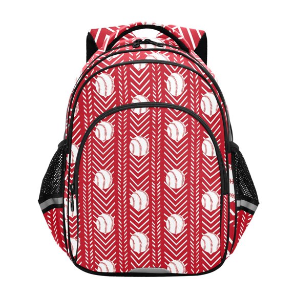 ALAZA Baseballs on Red School Backpack Elementary Bag Bookbag Travel Rucksack