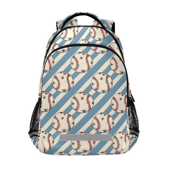 ALAZA Baseballs on Stipes Backpack Elementary School Bag Bookbag Travel Rucksack