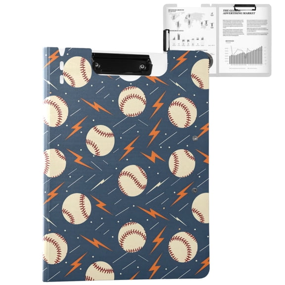 ALAZA Baseballs with Lightning A4 Foldable Clipboard 360 Degree Folder Binder