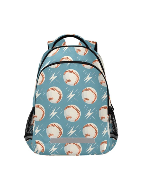 Baseballs with Lightning Backpack Elementary School Bag Bookbag Travel Rucksack