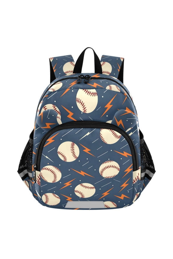Baseballs with Lightning Mini Backpack School Bookbag Age 3-7 Medium