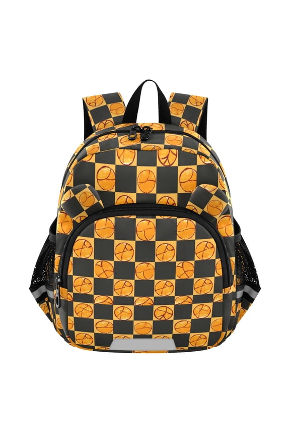 Basketball Checkered Grid Mini Backpack School Bookbag Age 3-7 Small