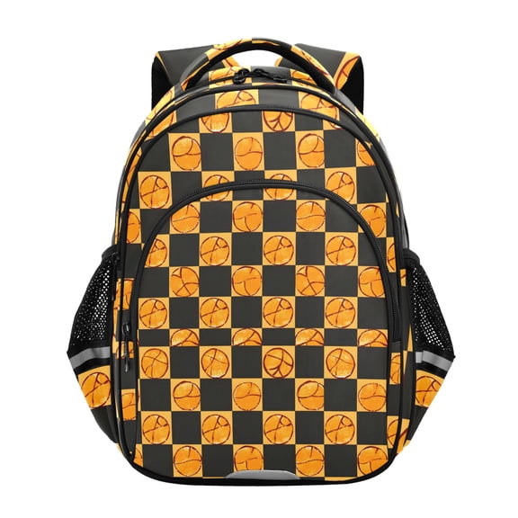 ALAZA Basketball Checkered Grid School Backpack Elementary Bag Bookbag Travel Rucksack