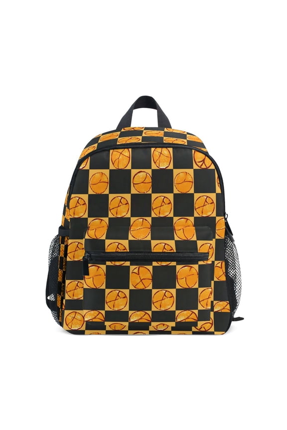 Basketball Checkered Grid School Backpack Small Bookbag Mini Bags