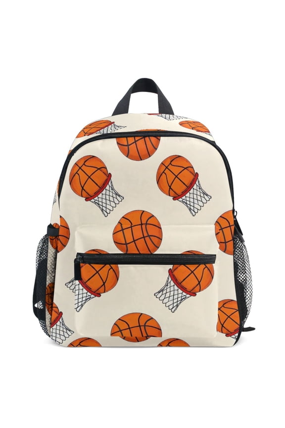 Basketball Pattern School Backpack Student Bookbag Mini Bag
