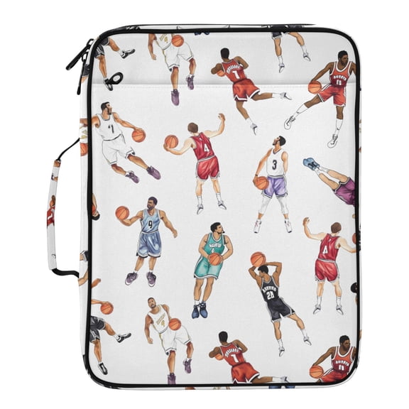 ALAZA Basketball Player Pattern Expanding Accordion File Folder 3 Ring Zipper Binder Organizer Portable Document Bag