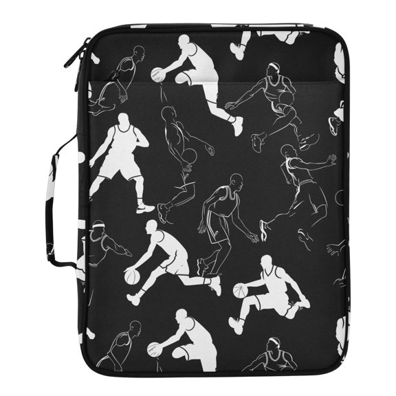 ALAZA Basketball Players Pattern Expanding Accordion File Folder 3 Ring Zipper Binder Organizer Portable Document Bag