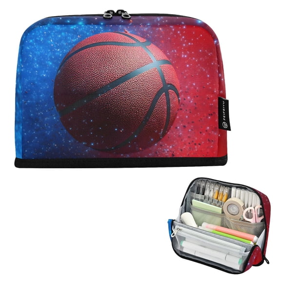 ALAZA Basketball Starry Pencil Case Pen Pouch Bag Large Capacity Organizer
