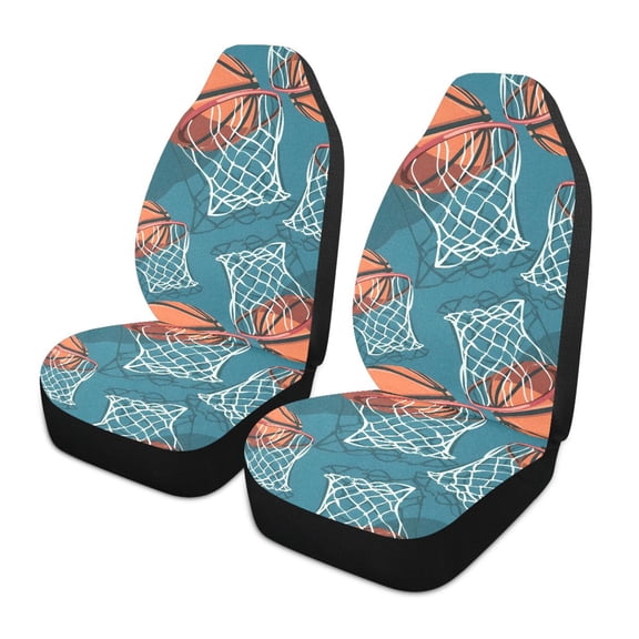 ALAZA Basketball-a1 Car Seat Covers 2 PCs Universal Auto Front Seats Interior Protector