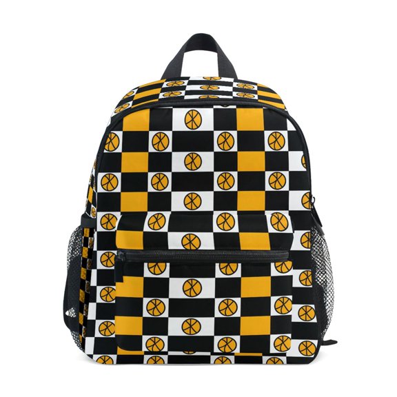 ALAZA Basketball in Checkered School Backpack Small Bookbag Mini Bags