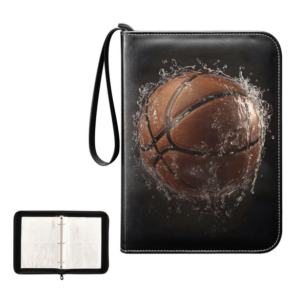 ALAZA Basketball in Water Trading Card Binder 4 Pocket Cards Collection Album 400 Folder Holder