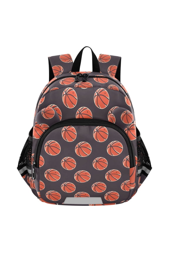 Basketball on Dark Background Mini Backpack School Bookbag Age 3-7 Medium