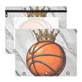 ALAZA Basketball with Crown Pattern Pencil Pouch 3 Ring Binder with ...