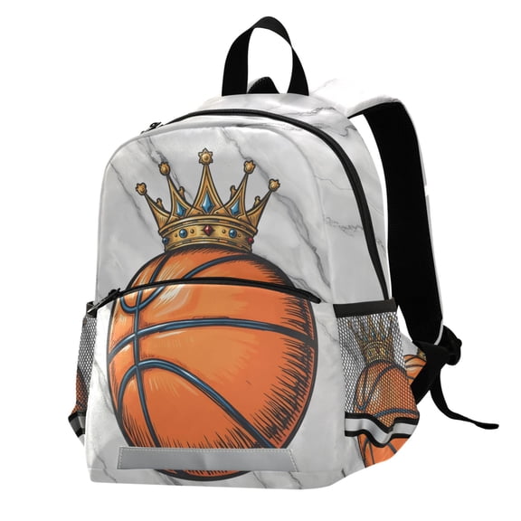 ALAZA Basketball with Crown School Backpack Elementary Student Bookbag