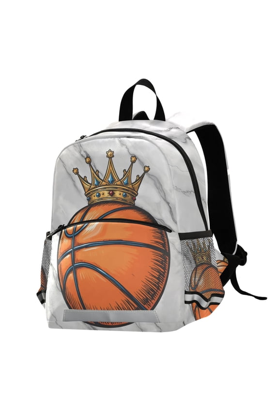 Basketball with Crown School Backpack Elementary Student Bookbag