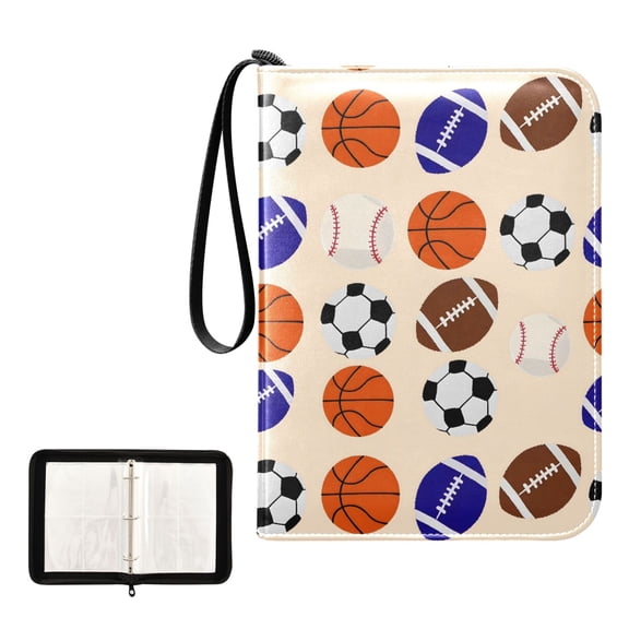 ALAZA Basketballs Baseball Football Trading Card Binder 4 Pocket Cards Collection Album 400 Folder Holder