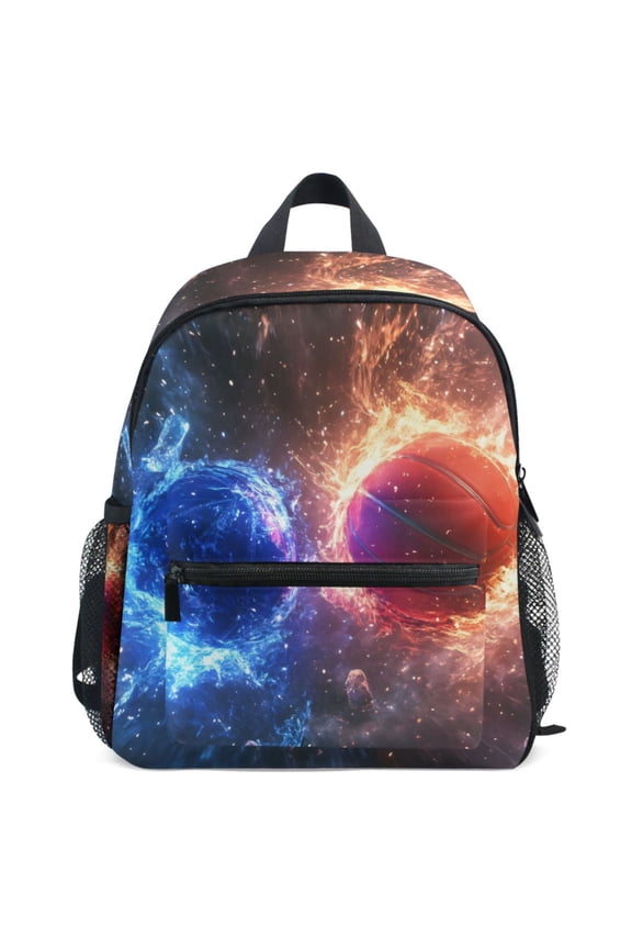 Basketballs Explosion Pattern School Backpack Student Bookbag Mini Bag