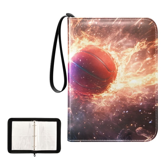 ALAZA Basketballs Explosion Trading Card Binder 4 Pocket Cards Collection Album 400 Folder Holder