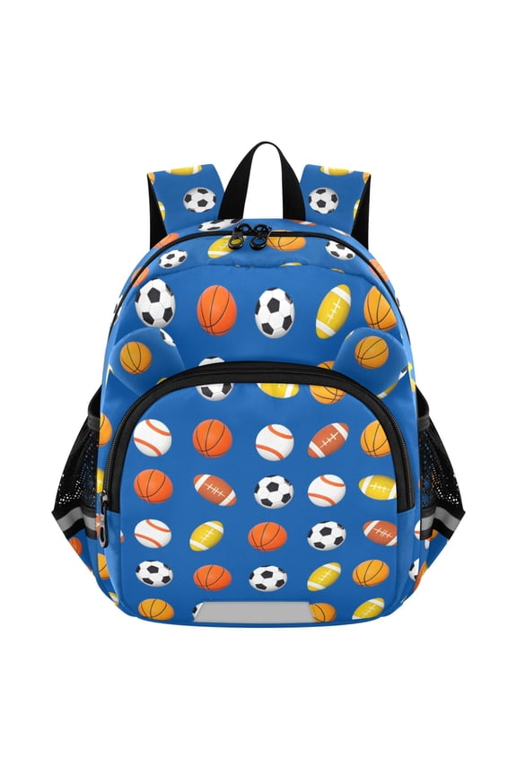 Basketballs Rugby Football Mini Backpack School Bookbag Age 3-7 Medium