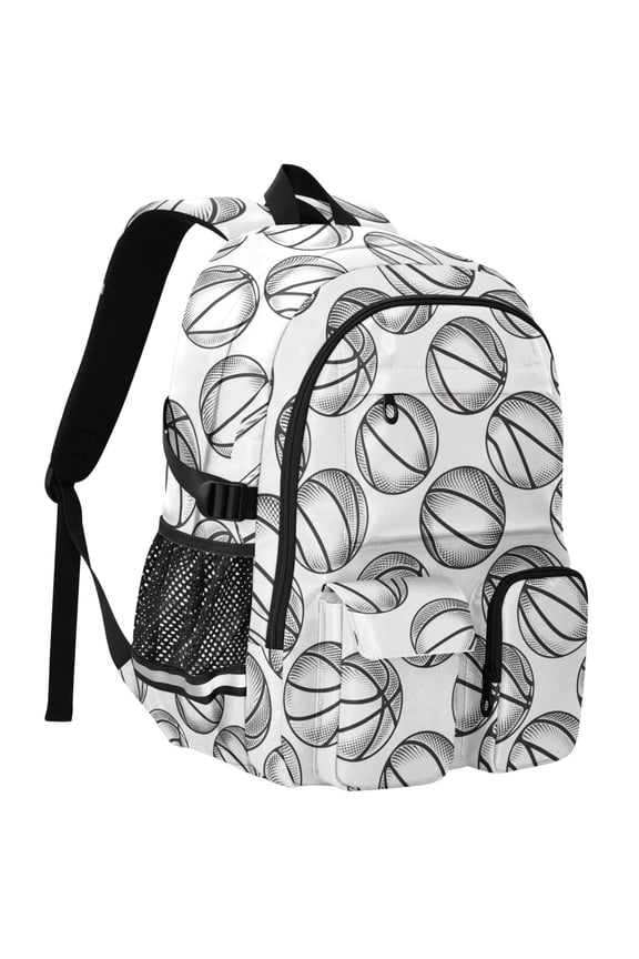 Basketballs-z1 Print Student Backpack School Bookbag Large Laptop Daypack Travel Bag