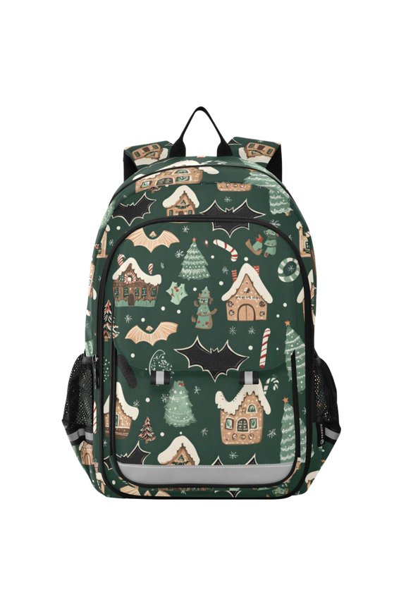 Bat House Christmas Laptop Backpack Purse Travel Bag Casual School Bookbag Rucksack for Women Men