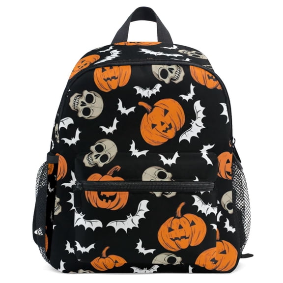 ALAZA Bat Pumpkin Skulls Pattern School Backpack Student Bookbag Mini Bag