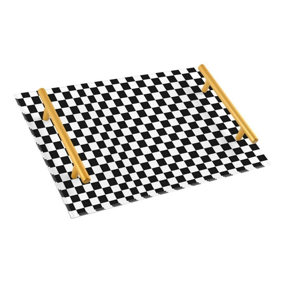 ALAZA Bathroom Tray Buffalo Checkered Vanity Countertop Trays Acrylic Sink Organizer