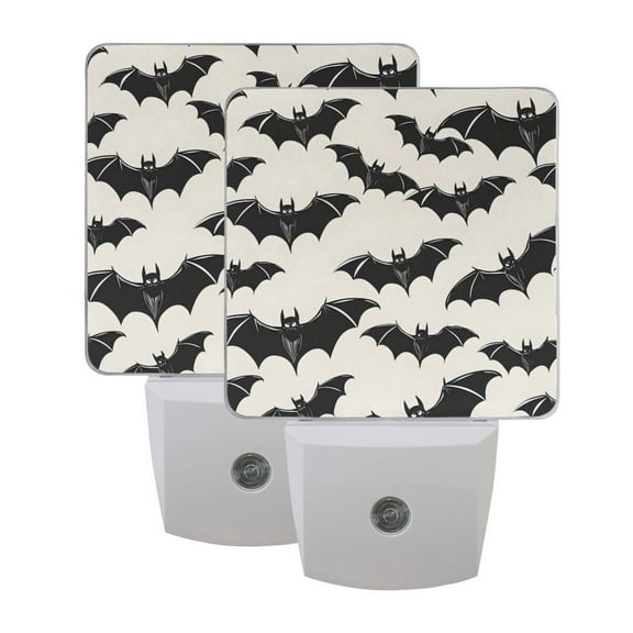 ALAZA Bats Halloween Night Lights 2 Pack Plug-in Wall LED Nightlight Auto Dusk-to-Dawn Sensor Lamps