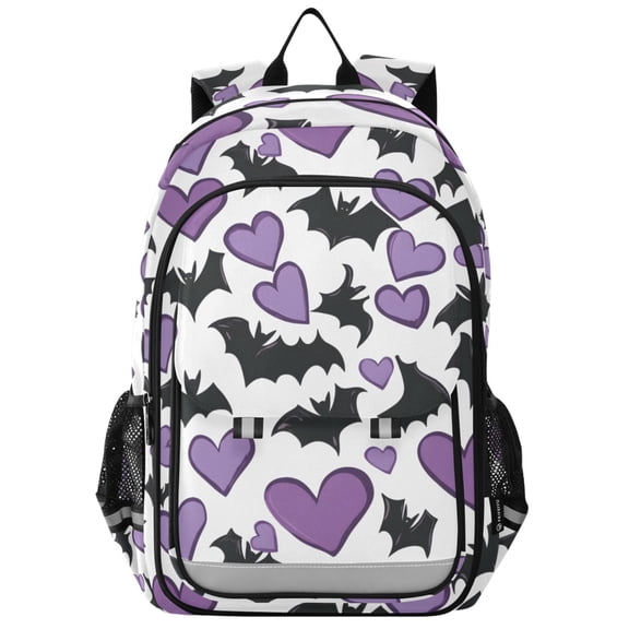 ALAZA Bats and Hearts Laptop Backpack Purse Travel Bag Casual School Bookbag Rucksack for Women Men