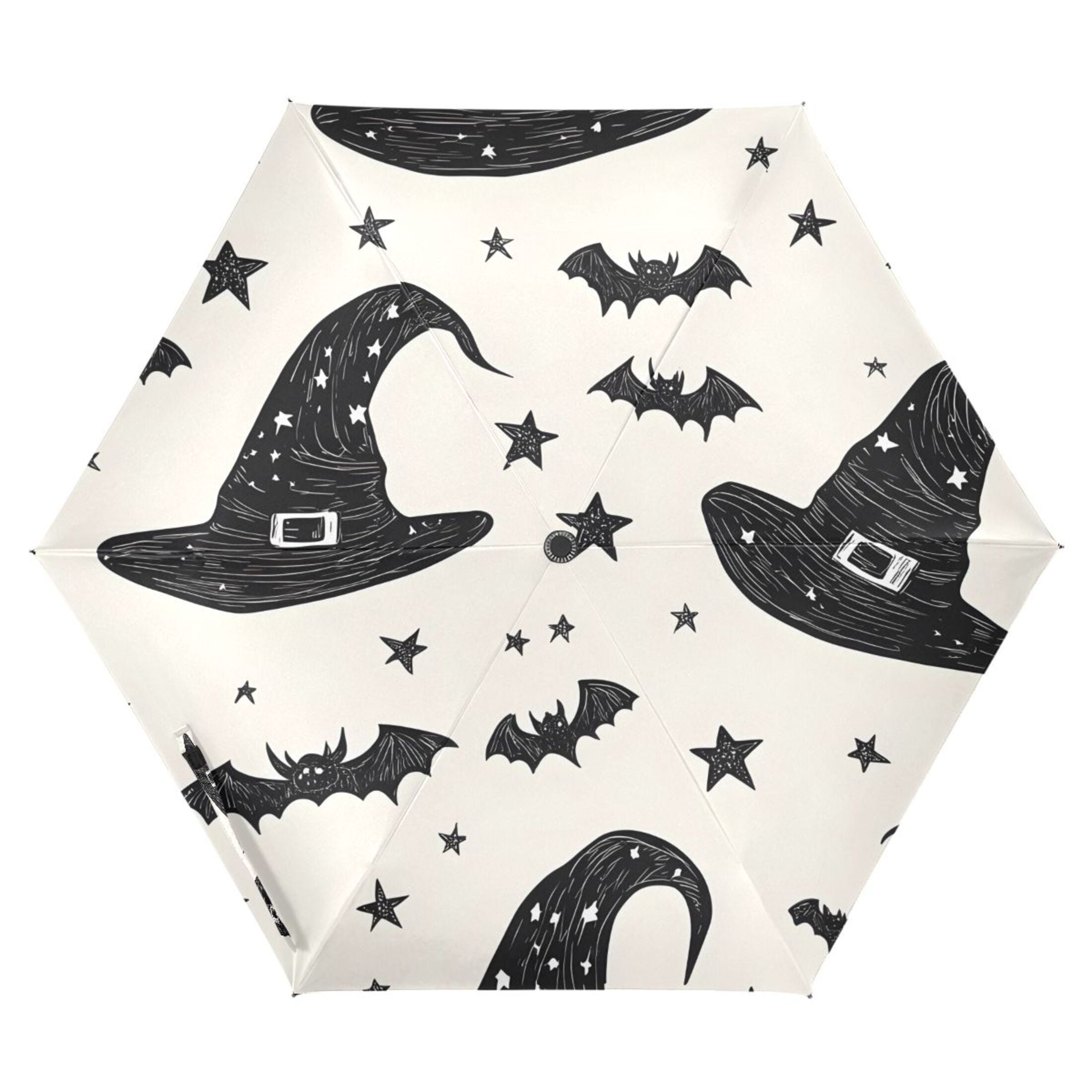ALAZA Bats and Stars UPF 50+ Compact Folding Umbrella for Rain Travel Umbrella Packable