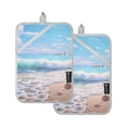 thumbnail image 1 of ALAZA Beach Sea Shells Seastar Pot Holders Set of 2 Heat Resistant Kitchen Oven Mitts, 1 of 7