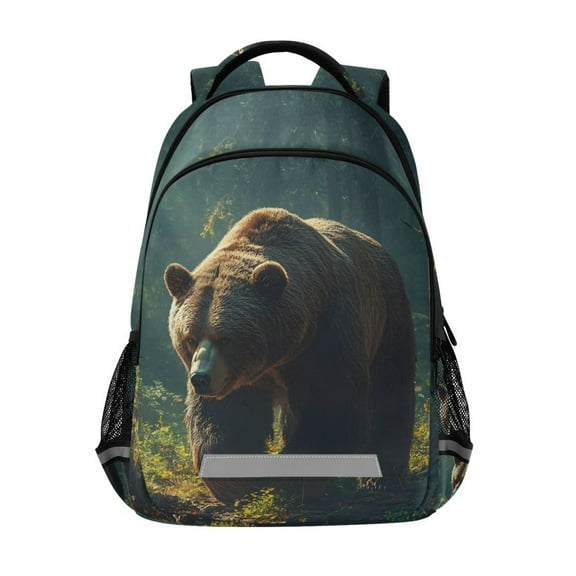 ALAZA Bear in Forest Backpack Elementary School Bag Bookbag Travel Rucksack