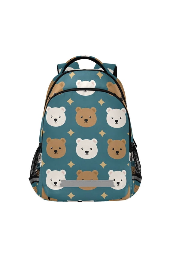 Bears Stars Backpack Elementary School Bag Bookbag Travel Rucksack