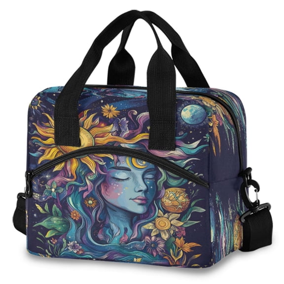 ALAZA Beautiful Bohemia Indian Insulated Lunch Box Large Reusable Cooler Bag with Shoulder Strap