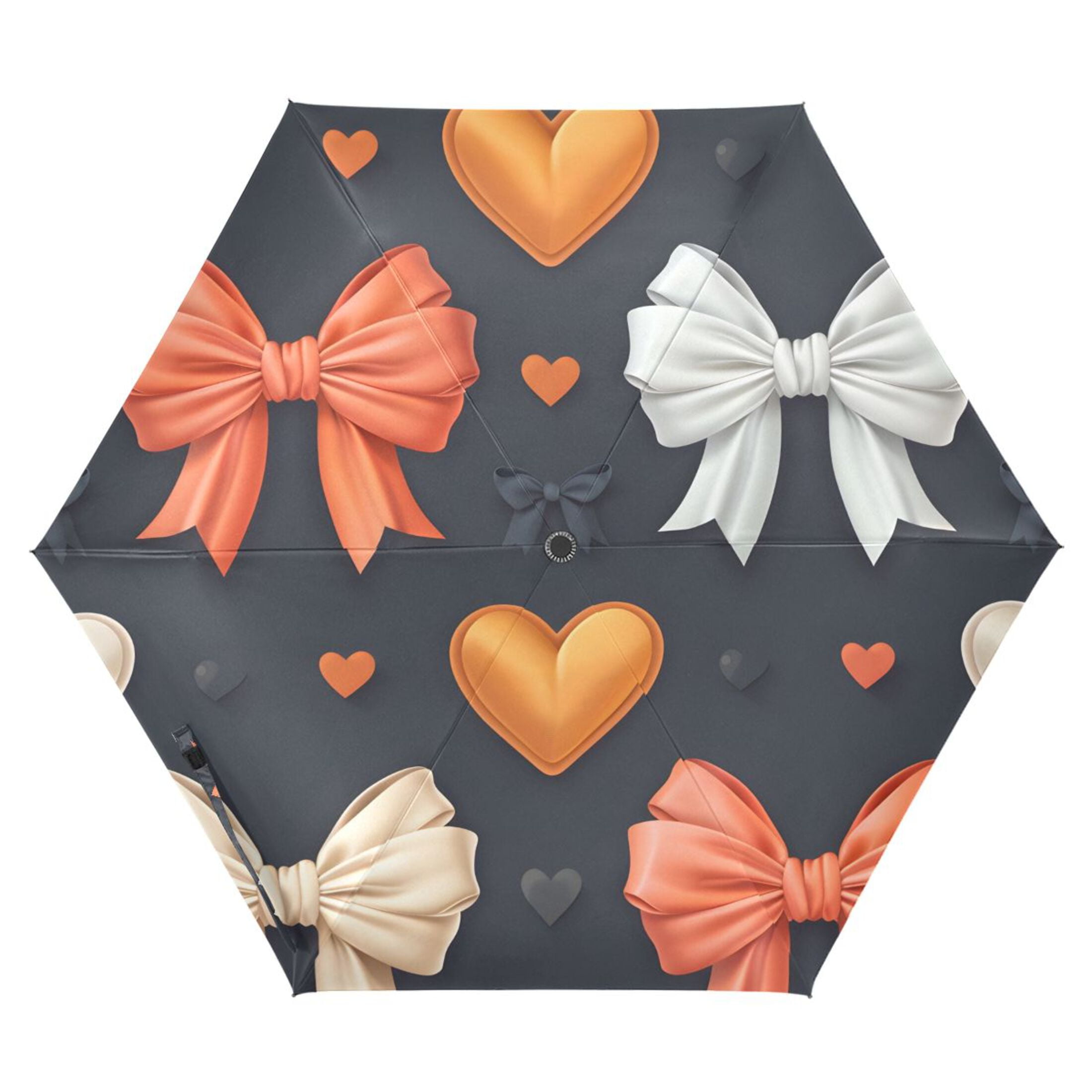 ALAZA Beautiful Bows UPF 50+ Compact Folding Umbrella for Rain Travel Umbrella Packable