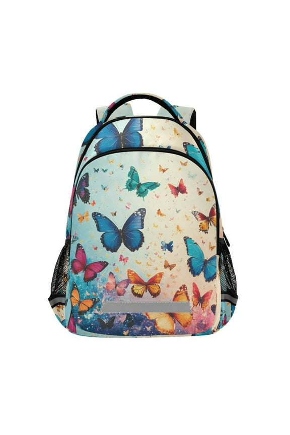 Beautiful Butterflies Paint Backpack Elementary School Bag Bookbag Travel Rucksack