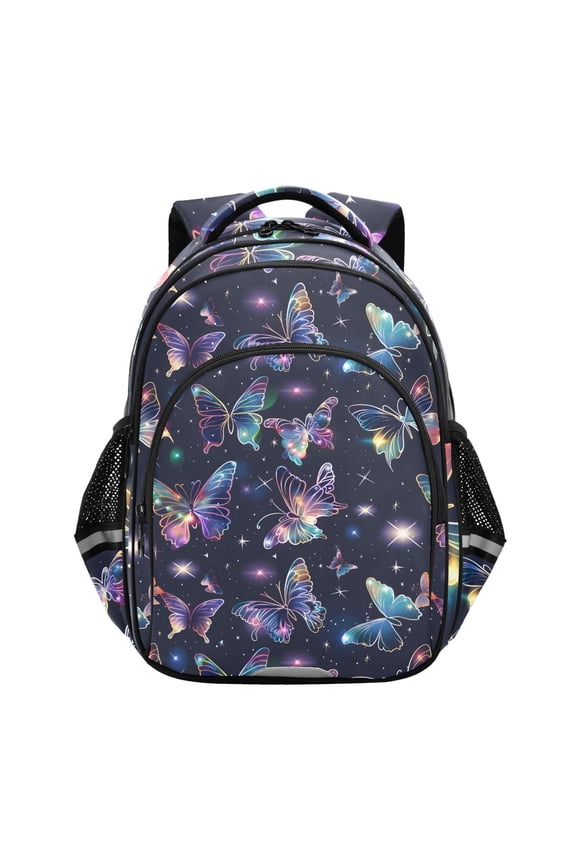 Beautiful Butterfly in Shiny School Backpack Elementary Bag Bookbag Travel Rucksack