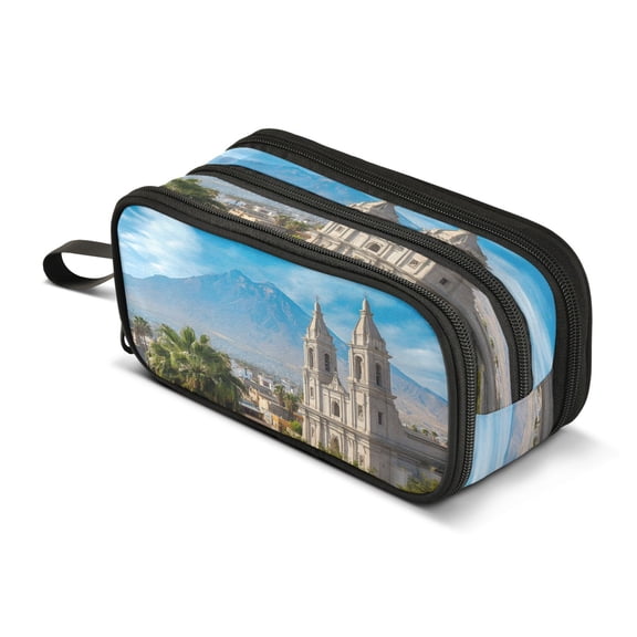 ALAZA Beautiful City Landscape Pencil Case Bag 3 Compartment Pen Pouch Large Storage Holder Box Organizer