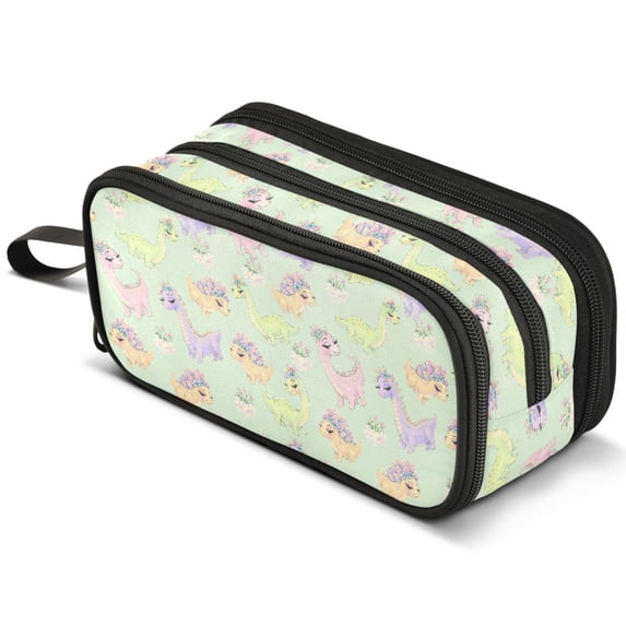 ALAZA Beautiful Dinosaurs Pencil Case Bag Large 3 Compartment Pen Pouch ...