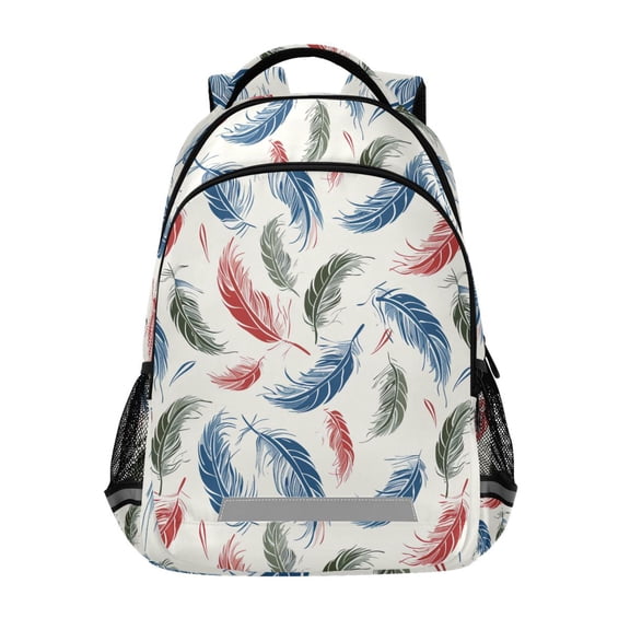 ALAZA Beautiful Feathers Backpack Elementary School Bag Bookbag Travel Rucksack