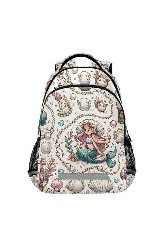 Beautiful Mermaid on Shell Backpack Elementary School Bag Bookbag Travel Rucksack
